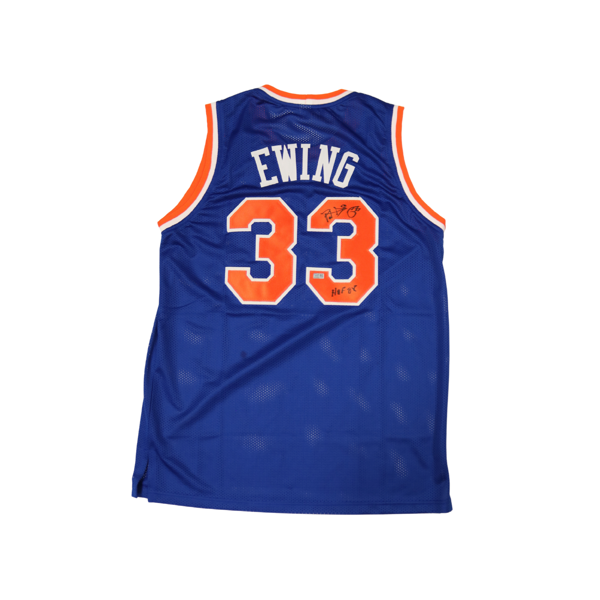 Patrick Ewing New York Knicks Signed Inscribed HOF 08 Pro Style Blue Jersey-Powers Sports Memorabilia