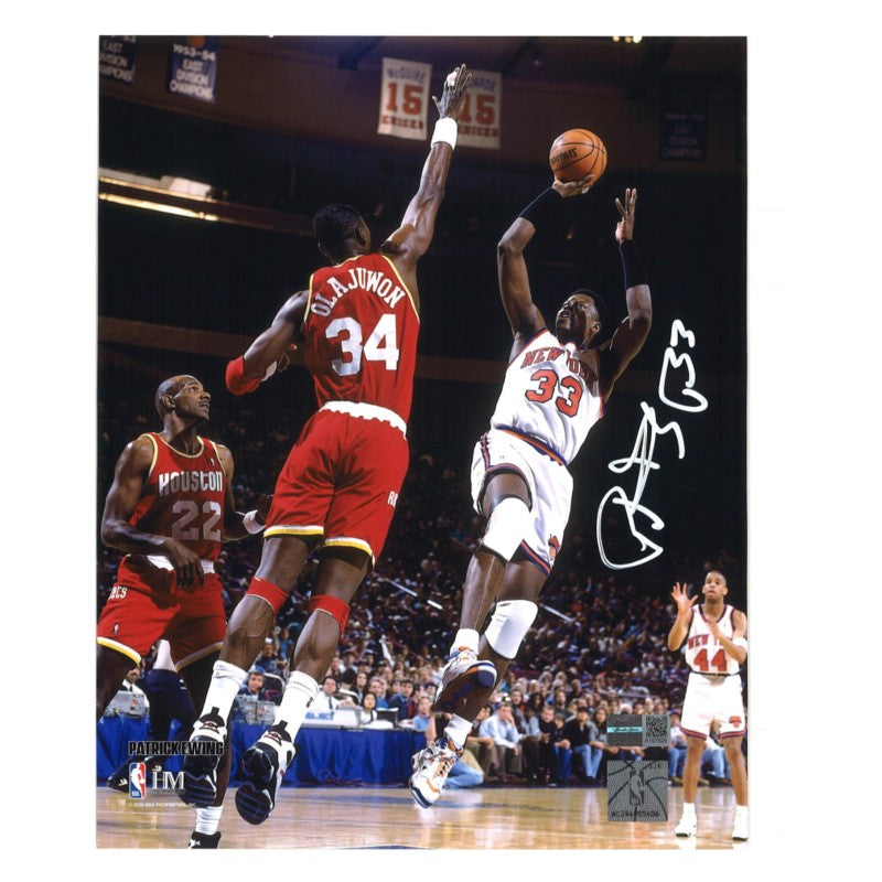 Patrick Ewing New York Knicks Signed 8x10 Photo with Olajuwon-Powers Sports Memorabilia