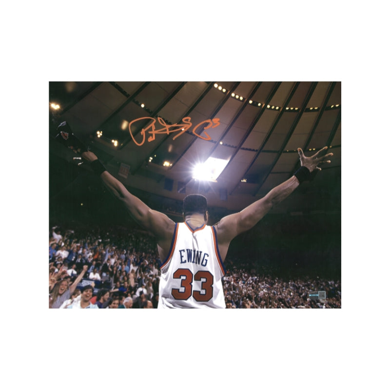 Patrick Ewing New York Knicks Signed Arms Out Facing Crowd 11x14 Photo-Powers Sports Memorabilia