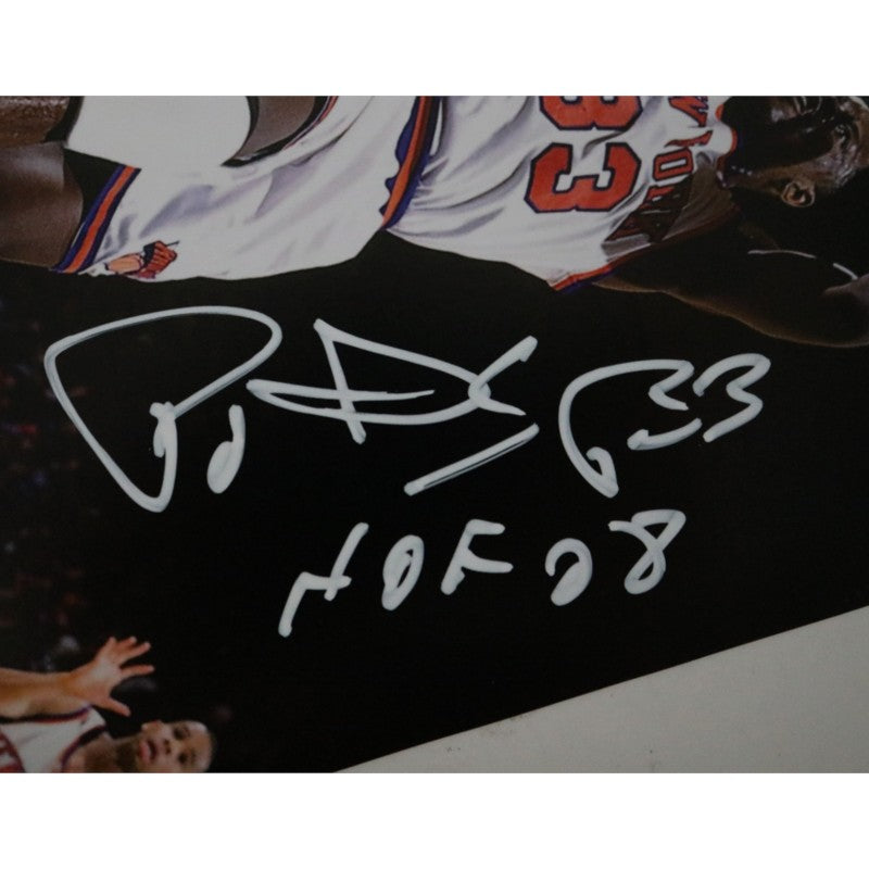 Patrick Ewing New York Knicks Signed Inscribed HOF 08 11x14 Photo with Olajuwon-Powers Sports Memorabilia