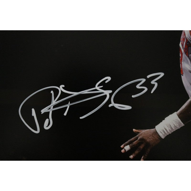 Patrick Ewing New York Knicks Signed White Jersey Dunk 16x20 Photo-Powers Sports Memorabilia