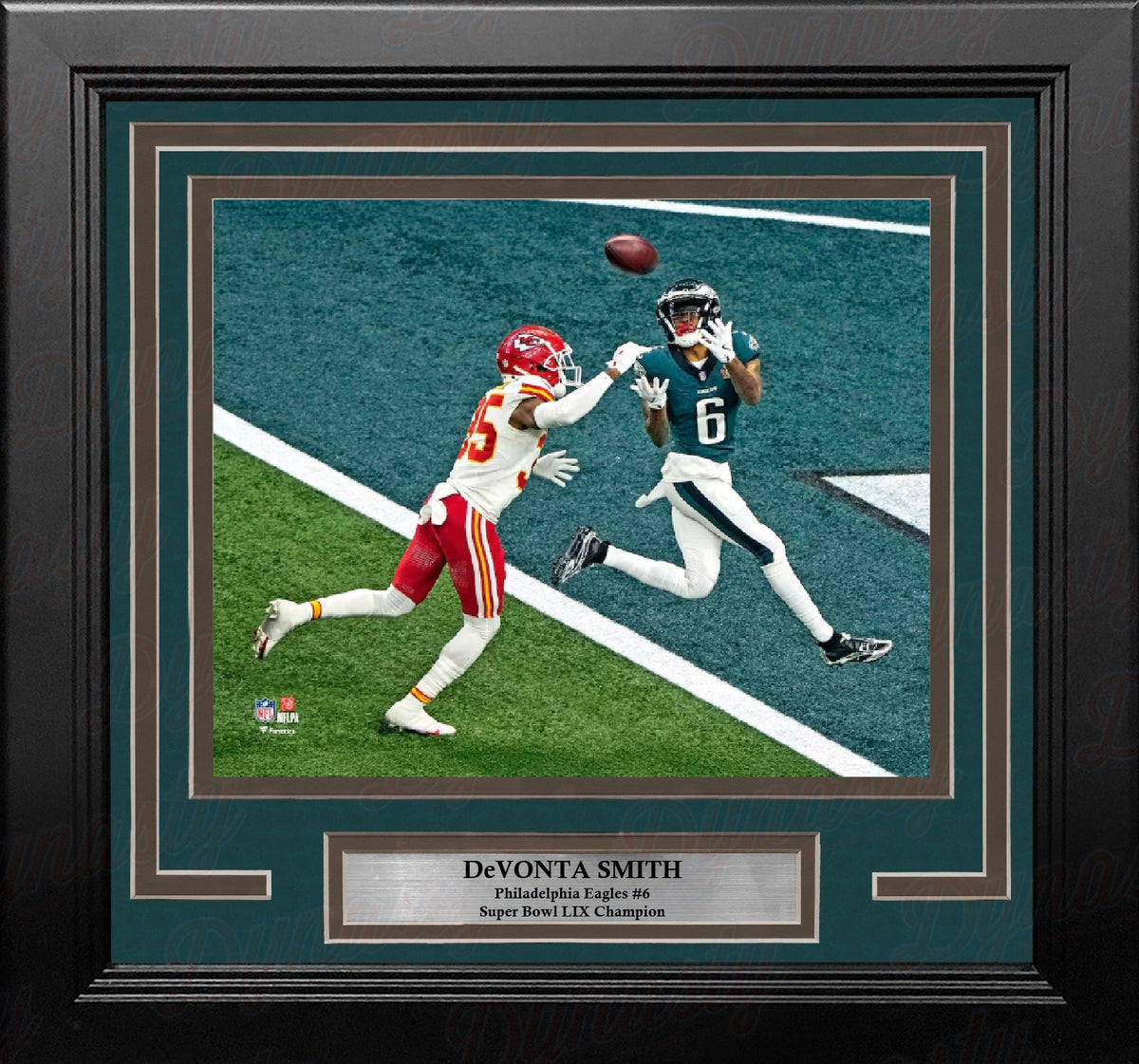 DeVonta Smith Philadelphia Eagles Super Bowl LIX Touchdown 8" x 10" Framed Football Display Photo-Powers Sports Memorabilia