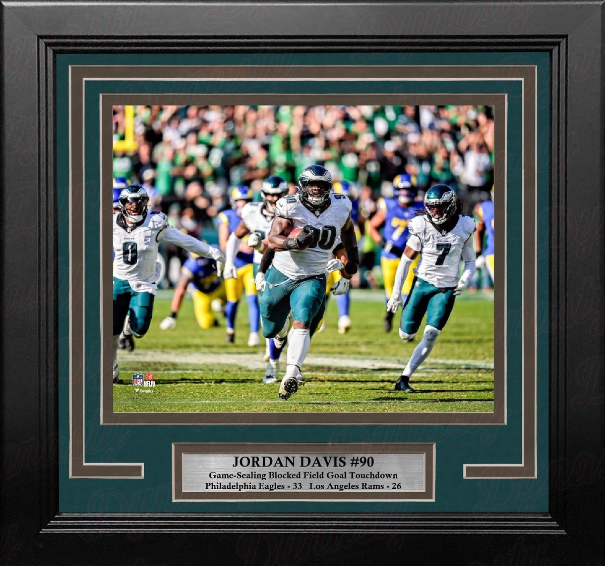 Jordan Davis Blocked Field Goal Touchdown Philadelphia Eagles 8" x 10" Framed Football Display Photo-Powers Sports Memorabilia