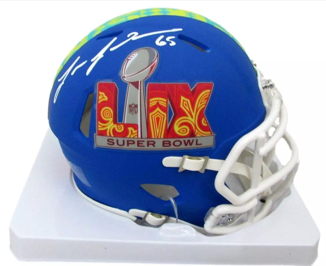 Lane Johnson Philadelphia Eagles Signed Super Bowl LIX Football Mini-Helmet-Powers Sports Memorabilia