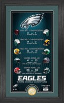 Philadelphia Eagles 2-Time Super Bowl Champions Legacy Bronze Coin Photo Mint-Powers Sports Memorabilia