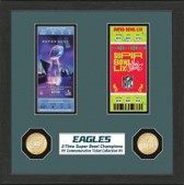 Philadelphia Eagles Super Bowl Ticket Collection Bronze Coin Photo Mint-Powers Sports Memorabilia