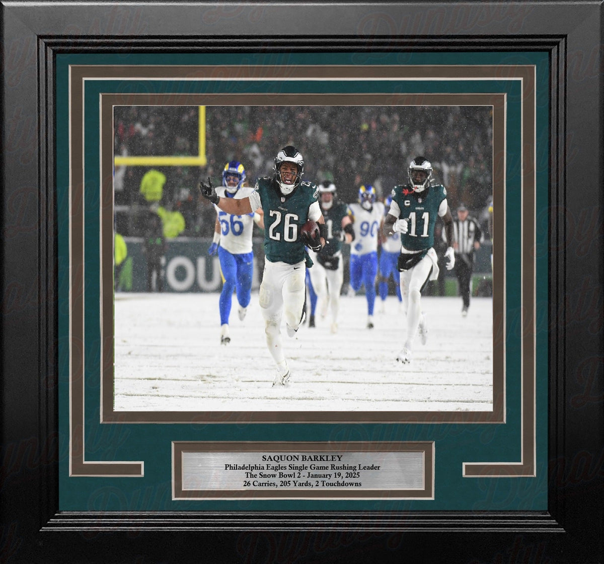 Saquon Barkley Snow Bowl Celebration Philadelphia Eagles 8" x 10" Framed Football Display Photo-Powers Sports Memorabilia
