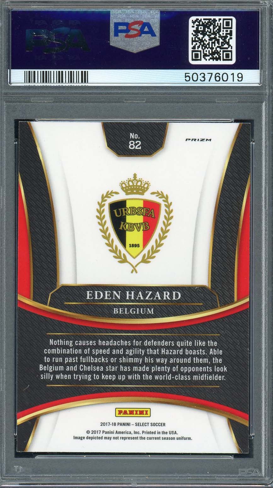 Eden Hazard 2017 Panini Select Multi Color Prizm Soccer Card #82 Graded PSA 9-Powers Sports Memorabilia