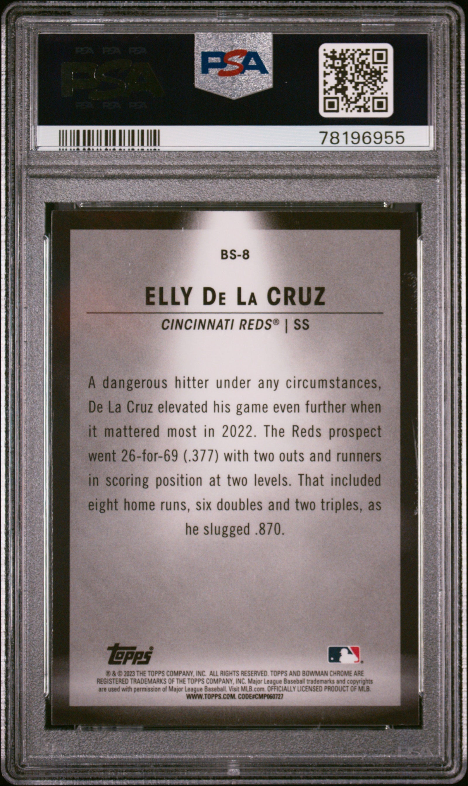 Elly De La Cruz 2023 Bowman Spotlights Baseball Card #BS8 Graded PSA 10-Powers Sports Memorabilia