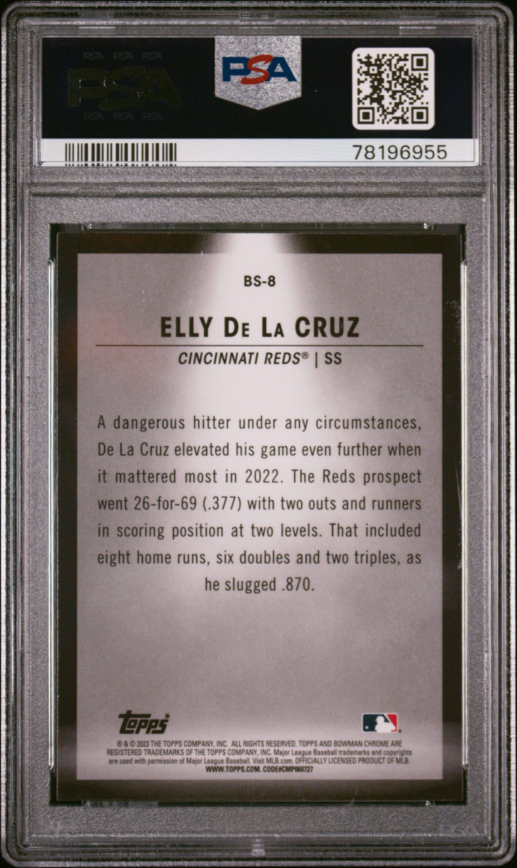 Elly De La Cruz 2023 Bowman Spotlights Baseball Card #BS8 Graded PSA 10-Powers Sports Memorabilia