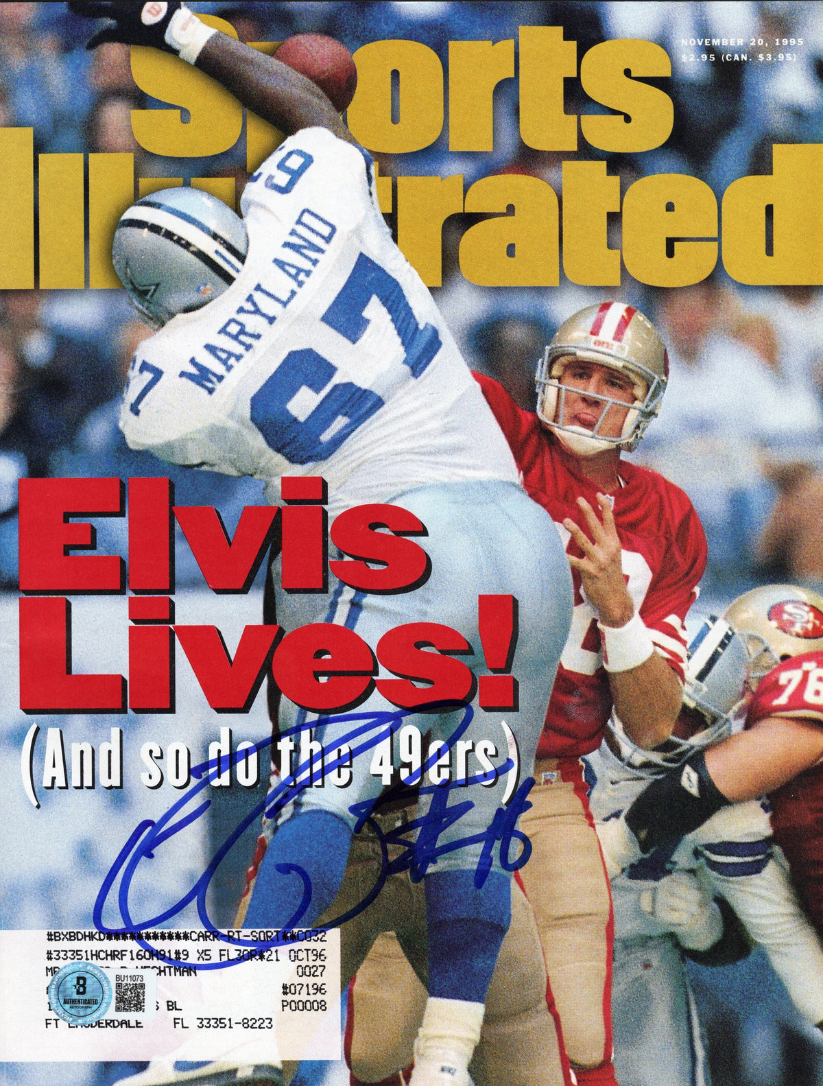 Elvis Grbac Signed San Francisco 49ers Sports Illustrated Elvis Lives! 11/20/95 Beckett-Powers Sports Memorabilia