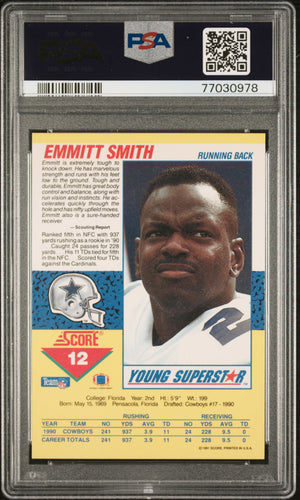 Emmitt Smith 1991 Score Young Superstars Football Card #12 Graded PSA 10-Powers Sports Memorabilia