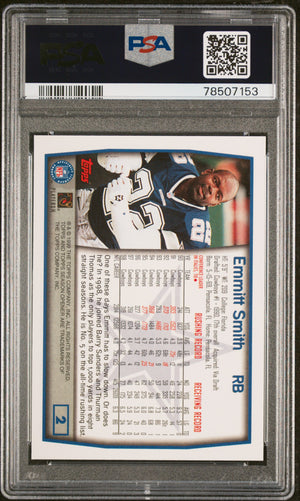Emmitt Smith 1999 Topps Season Opener Football Card #2 Graded PSA 10-Powers Sports Memorabilia