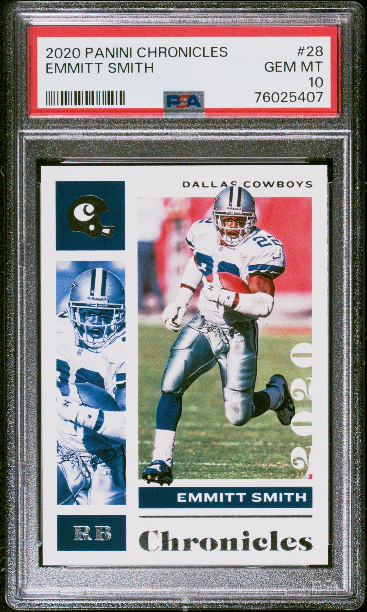 Emmitt Smith 2020 Panini Chronicles Football Card #28 Graded PSA 10-Powers Sports Memorabilia