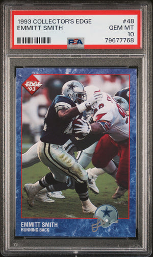Emmitt Smith 1993 Collectors Edge Football Card #48 Graded PSA 10-Powers Sports Memorabilia