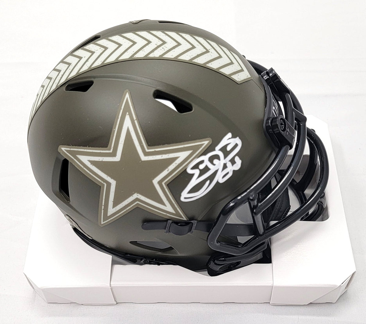 Emmitt Smith Signed Dallas Cowboys STS Salute To Service Mini Helmet - Beckett-Powers Sports Memorabilia