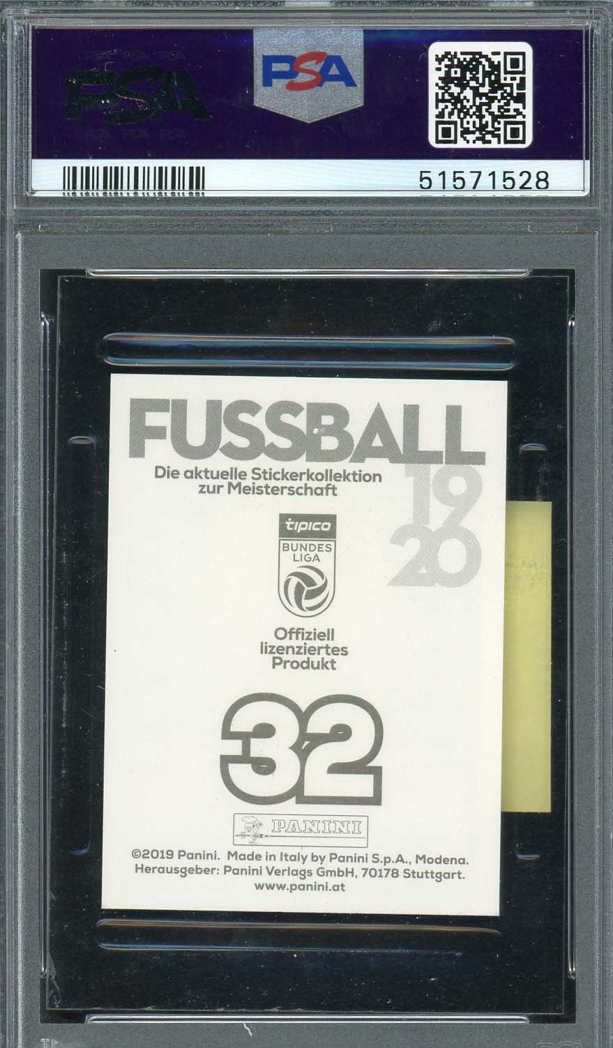 Erling Haaland 2019 Panini Fussball Bundesliga Soccer Rookie Card #32 PSA 9-Powers Sports Memorabilia