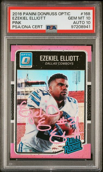 Ezekiel Elliott 2016 Donruss Optic #168 Auto PSA Gem MT 10 Rookie Card-Powers Sports Memorabilia