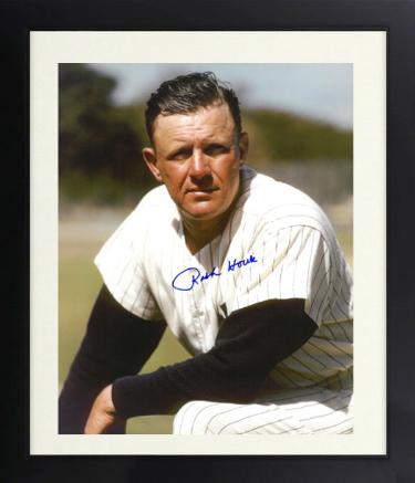 Ralph Houk Autographed New York Yankees B&W 8 x 10 Photograph Custom Framing- COA 1961 & 1962 WS Champ-Powers Sports Memorabilia