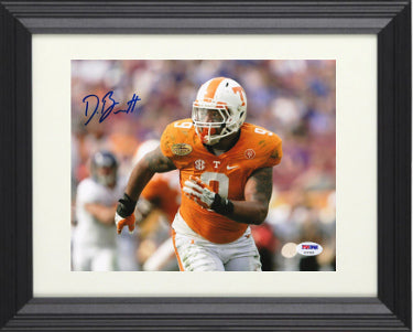 Derek Barnett Autographed Tennessee Volunteers 8 x 10 Photograph Custom Framing #9- PSA Hologram (horizontal orange jersey run)-Powers Sports Memorabilia