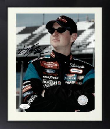 Kurt Busch Autographed NASCAR Licensed Sharpie 8 x 10 Photograph Custom Framing- JSA #CC09142-Powers Sports Memorabilia