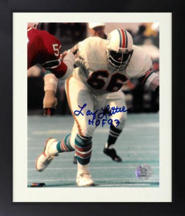 Larry Little Autographed Miami Dolphins NFL Licensed 8 x 10 Photograph Custom Framing HOF 93 - COA-Powers Sports Memorabilia