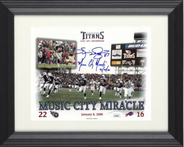 Music City Miracle Autographed Tennessee Titans 8 x 10 Photograph Custom Framing with Kevin Dyson signature- JSA Witnessed-Powers Sports Memorabilia
