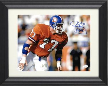 Karl Mecklenburg Autographed Denver Broncos 11 x 14 Photograph Phil 4:8 Custom Framing- JSA Witnessed-Powers Sports Memorabilia