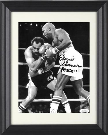 Earnie Shavers Autographed Boxing B&W 8 x 10 Photograph with Peace Custom Framing- JSA Hologram (vs Ken Norton)-Powers Sports Memorabilia