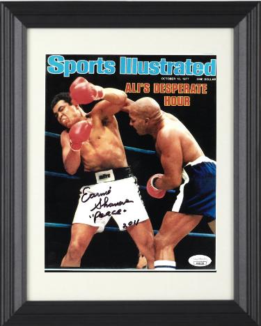 Earnie Shavers Autographed Boxing Sports Illustrated Cover October 10, 1977 8 x 10 Photograph with Peace Custom Framing- JSA (vs Muhammad Ali)-Powers Sports Memorabilia