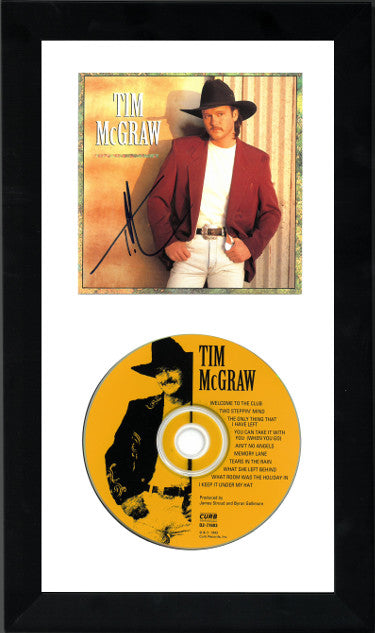 Tim McGraw Autographed Self Titled Album CD Cover with CD 6.5x12 Custom Framing- JSA Hologram #GG08351-Powers Sports Memorabilia