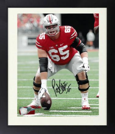 Pat Elflein Autographed Ohio State Buckeyes NCAA Licensed 8 x 10 Photograph Custom Framing #65 - COA-Powers Sports Memorabilia