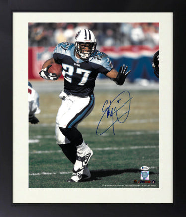 Eddie George Autographed Tennessee Titans NFL 16 x 20 Photograph #27 Custom Framing- Beckett Witnessed-Powers Sports Memorabilia
