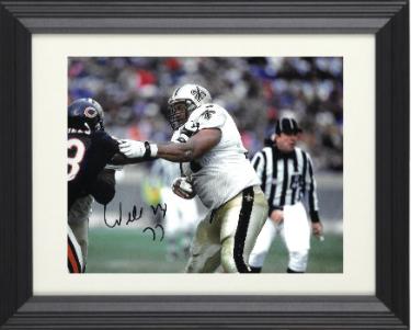 Willie Roaf Autographed New Orleans Saints 8 x 10 Photograph #77 Custom Framing- COA (HOF/11X Pro Bowl/Nasty)-Powers Sports Memorabilia