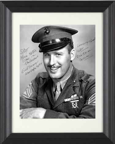 Major Norman Hatch Autographed WWII Iwo Jima 8 x 10 Photograph Custom Framing- PSA #AD38757 (Academy Award/Oscar)-Powers Sports Memorabilia