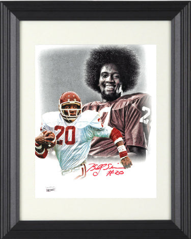 Billy Sims Autographed Oklahoma Sooners 8 x 10 Photograph Custom Framing #20- JSA Witnessed (Heisman)-Powers Sports Memorabilia