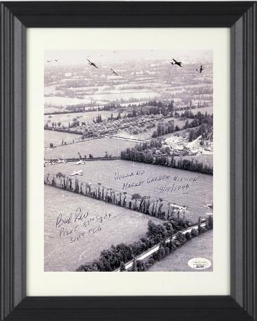 Julian "Bud" Rice Autographed WWII C-47 Pilot 8 x 10 Photograph Custom Framing- JSA #SS17669- Holland Market Garden Mission 9/18/1944-Powers Sports Memorabilia