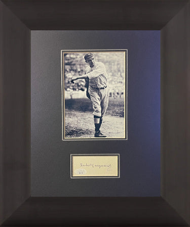Rube Marguard Autographed 3x5 Cut Sig Custom Framing- JSA #SS17756- with New York Giants B&W 5x7 Photograph-Powers Sports Memorabilia