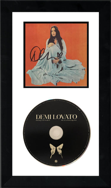 Demi Lovato Autographed 2021 Dancing With The Devil 4x4 Art Card- JSA- 6.5x12 Custom Framing- Album Cover Booklet with CD-Powers Sports Memorabilia
