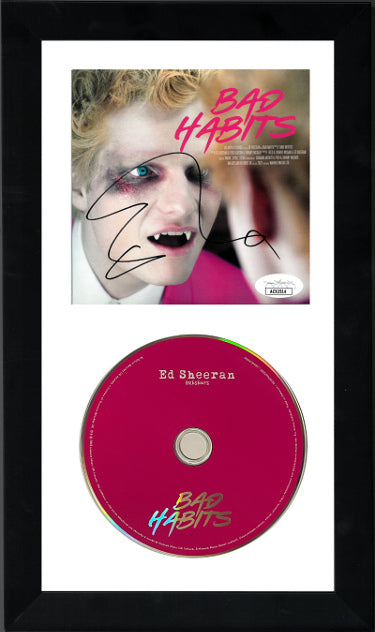 Ed Sheeran Autographed 2021 Bad Habits Atlantic Records CD Single Cover with CD 6.5x12 Custom Framing- JSA #AC92514-Powers Sports Memorabilia