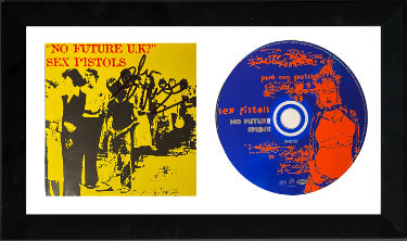 Sex Pistols Glen Matlock Autographed 1989 "No Future U.K?" Booklet 6.5x12 Custom Framing with CD & Case-Powers Sports Memorabilia