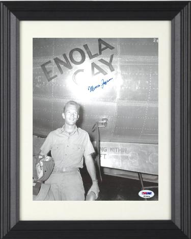 Morris Jeppson Autographed WWII Hiroshima Atomic Bomb 8.5x11 Photograph Custom Framing- PSA #AD31562-Powers Sports Memorabilia