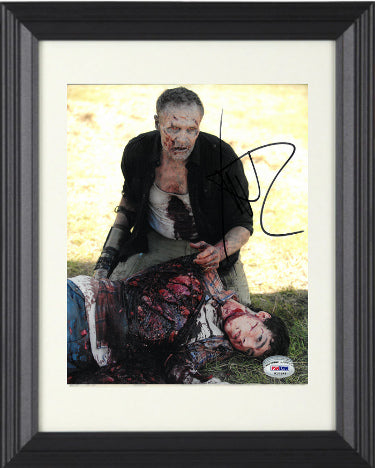 Michael Rooker Autographed The Walking Dead Zombie Merle Dixon 8 x 10 Photograph Custom Framing imperfect- PSA #W20499-Powers Sports Memorabilia