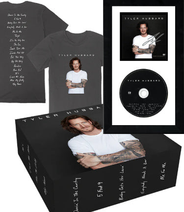 Tyler Hubbard Autographed 2023 4x4 Art Card/Debut Album/CD with Custom Framing/T-Shirt Box Set– COA-Powers Sports Memorabilia