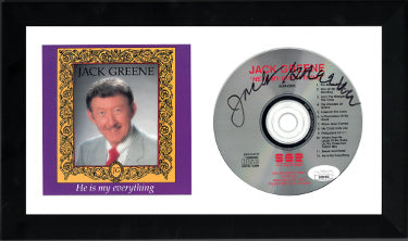 Jack Greene Autographed 1991 He is my everything CD with Album Cover 6.5x12 Custom Framing- JSA #GG08336-Powers Sports Memorabilia