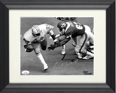Earl Campbell Autographed Houston Oilers Vintage B&W 8 x 10 Photograph Custom Framing- JSA Witnessed #WB118919 (Rare Exclusive Image)-Powers Sports Memorabilia