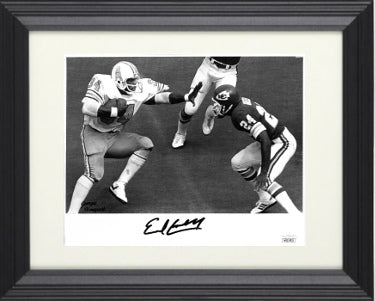 Earl Campbell Autographed Houston Oilers Vintage B&W 8 x 10 Photograph Custom Framing- JSA Witnessed #WB118920 (Rare Exclusive Image)-Powers Sports Memorabilia