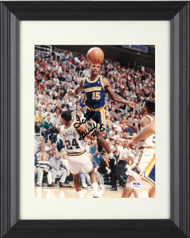 Latrell Sprewell Autographed Golden State Warriors 8 x 10 Photograph Custom Framing #15- PSA #AG63829-Powers Sports Memorabilia