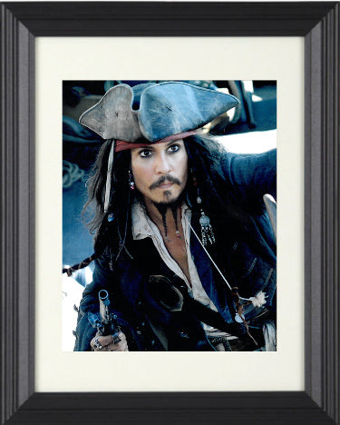 Captain Jack Sparrow Pirates of the Caribbean 8 x 10 Photograph Custom Framing (Johnny Depp)-Powers Sports Memorabilia