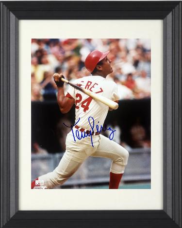 Tony Perez Autographed Cincinnati Reds MLB Licensed 8 x 10 Photograph imperfect Custom Framing- COA/CSA Show Ticket-Powers Sports Memorabilia